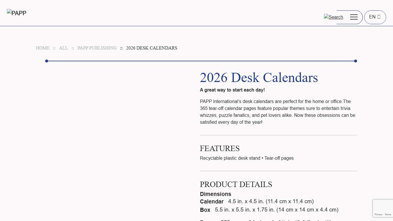 2026 Desk Calendars – PAPP International