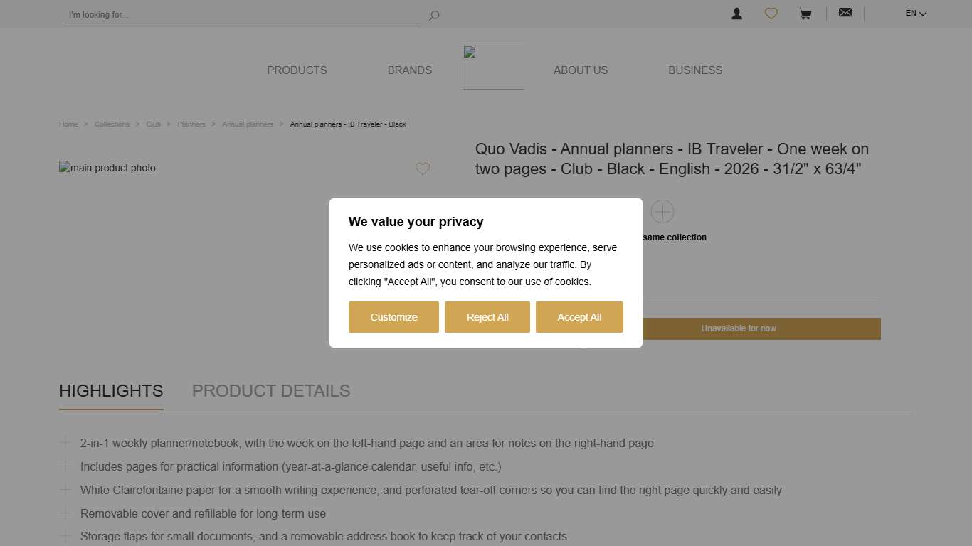 Annual planners IB Traveler Club 2026 - Quo Vadis